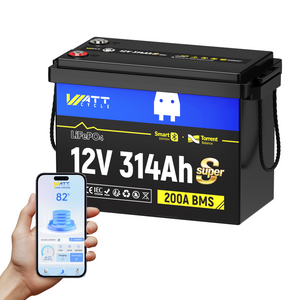 WattCycle 12V 314Ah Mini Super Powerhouse LiFePO₄ Battery – Bluetooth, 3A Active Balancer & Low-Temp Protection