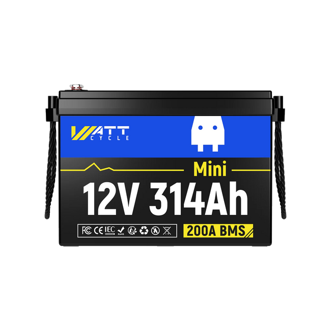 WattCycle 12V 314Ah Mini Basic Lithium Battery – 4.02kWh, 200A BMS for Caravans & Off-Grid Use