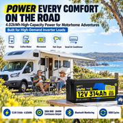 WattCycle 12V 314Ah Ultra LiFePO₄ Lithuim Battery – 4.02kWh, 300A BMS & Bluetooth