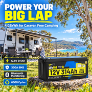 WattCycle 12V 314Ah Ultra LiFePO₄ Lithuim Battery – 4.02kWh, 300A BMS & Bluetooth