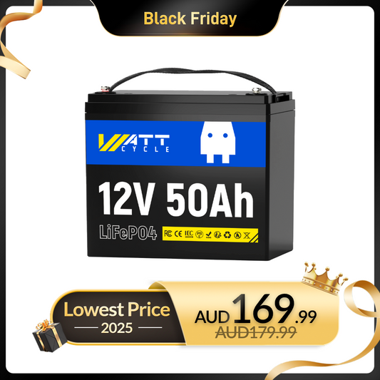 【BLACK FRIDAY SALES】WattCycle AU - 12V 50Ah LiFePO4 Battery