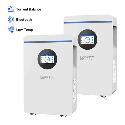 WattCycle 5.12kWh 48V 100Ah Wall-Mount LiFePO4 Battery – Bluetooth, Active Balancing & RS485/CAN Communication