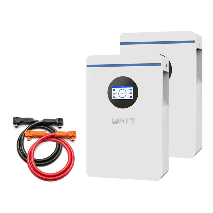 Local Pickup Only WattCyCle Dedicated 51.2V 100Ah Wall-Mount Battery - Dual-Head Quick-Connect Parallel Cable