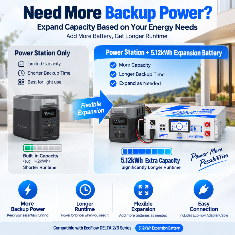 WattCycle V2.5 5.12kWh 48V 100Ah Rack LiFePO4 Battery – Bluetooth Monitoring & Active Balancing & LCD & Smart Comms