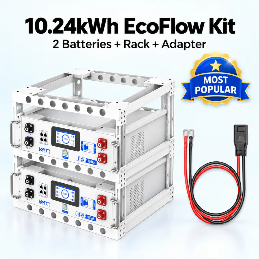 WattCycle V2.5 5.12kWh 48V 100Ah Rack LiFePO4 Battery – Bluetooth Monitoring & Active Balancing & LCD & Smart Comms