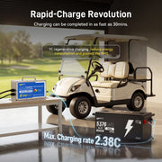 WattCycle 48V 105Ah (5.38kWh) Bluetooth LiFePO₄ Golf Cart Battery – 250A BMS & EVE Grade A Cells