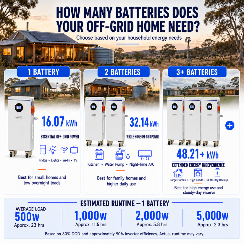 WattCycle 16kWh 48V 314Ah Floor-Standing LiFePO₄ Lithium Battery | 300A BMS, Bluetooth & CAN/RS485
