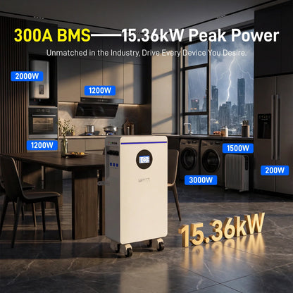WattCycle 16kWh 48V 314Ah Wall-Mount Bluetooth LiFePO4  (Self Pickup)