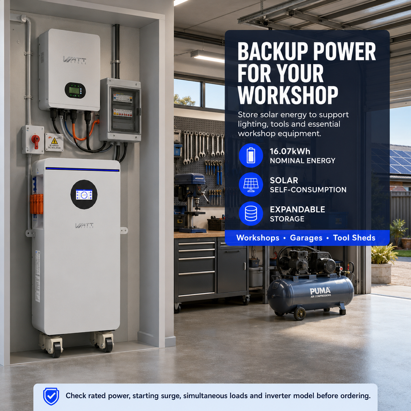 WattCycle 16kWh 48V 314Ah Floor-Standing LiFePO₄ Lithium Battery | 300A BMS, Bluetooth & CAN/RS485