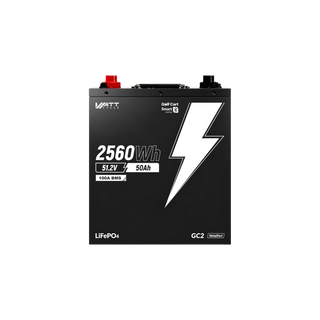 WattCycle 48V 50Ah Bluetooth LiFePO₄ Battery with 100A BMS – For Golf Carts & Ride-On Mowers