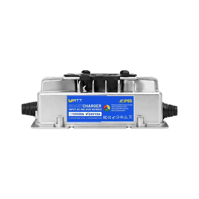WattCycle 29.2V 15A LiFePO4 Battery Charger – Aluminium Shell for 24V Batteries