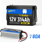 ⚡️Presale⚡️WattCycle 12V 314Ah Mini Bluetooth LiFePO₄ Battery – Compact, High-Capacity Power