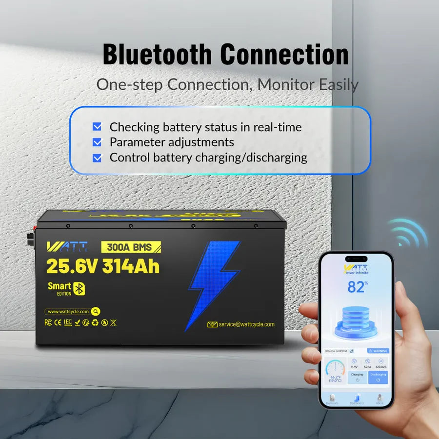 WattCycle AU - 24V 314Ah Ultra LiFePO4 Battery with Bluetooth