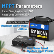 WattCycle 30A MPPT Solar Charge Controller – 12V/24V Battery System