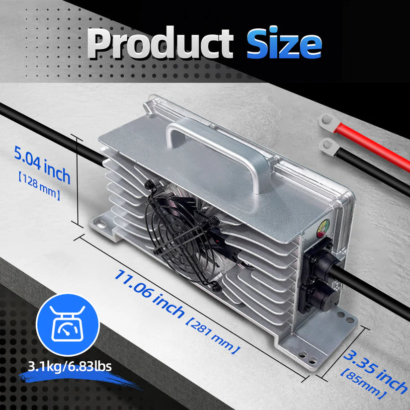 WattCycle 58.4V 15A LiFePO4 Battery Charger – Aluminium Shell for 48V Batteries