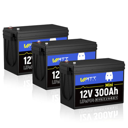 【 Pre-Sale】WattCycle 12V 300Ah Mini LiFePO4 Battery