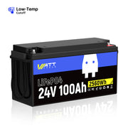 WattCycle 24V 100Ah LiFePO4 Battery – Low-Temperature Protection for 30–70 lbs Trolling Motors