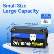 WattCycle 24V 100Ah LiFePO4 Battery – Low-Temperature Protection for 30–70 lbs Trolling Motors