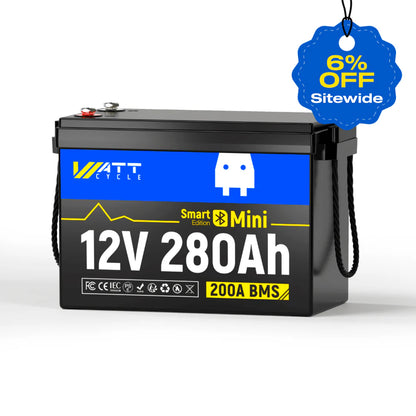 【Pre-Sale】【Easter Sale: 6% OFF】WattCycle AU - 12V 280Ah Mini LiFePO4 Battery with Bluetooth