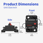 WattCycle 250A Circuit Breaker – Resettable Battery Protection
