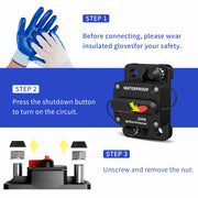 WattCycle 250A Circuit Breaker – Resettable Battery Protection