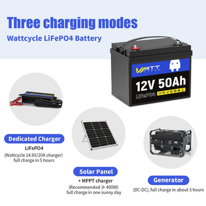 WattCycle 12V 50Ah LiFePO4 Battery