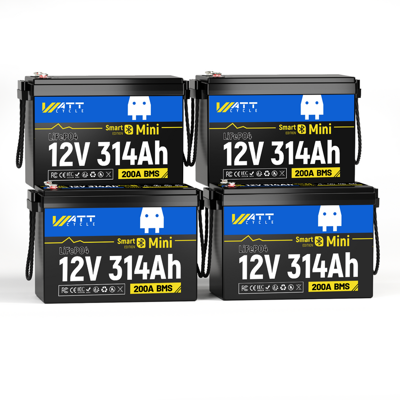 WattCycle 12V 314Ah Mini Basic Lithium Battery – 4.02kWh, 200A BMS for Caravans & Off-Grid Use