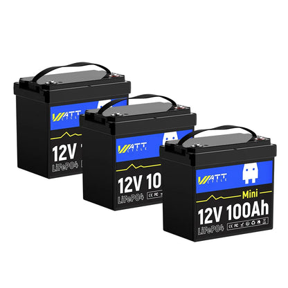 WattCycle 12V 100Ah Mini LiFePO4 Battery