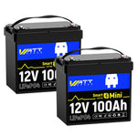 WattCycle 12V 100Ah Mini Bluetooth LiFePO₄ Battery – Group 22NF, Lightweight Compact Power