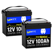 WattCycle 12V 100Ah Mini Bluetooth LiFePO₄ Battery – Group 22NF, Lightweight Compact Power
